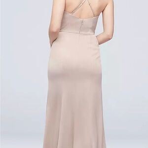 David's Bridal Cream Maxi Dress
